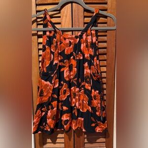 Volcom Black and Red Floral Blouse